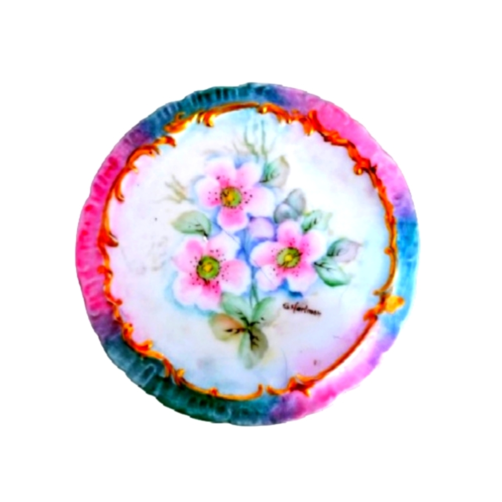 Floral Design China Decor Plate